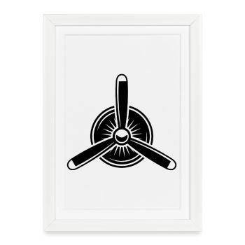 hélice - Affiche encadrée (27 × 37 cm) - blanc - Devant