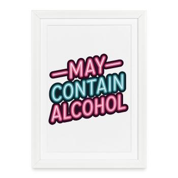 May Contain Alcohol Alkohol Mallorca Saufen JGA - Framed poster (27 × 37 cm) - white - Front