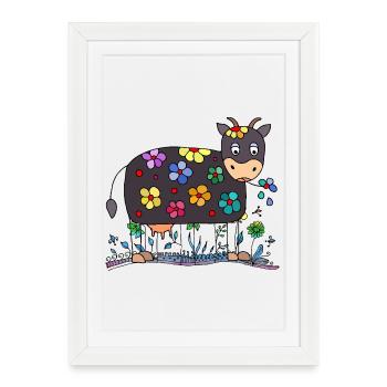 Vache - Affiche encadrée (27 × 37 cm) - blanc - Devant
