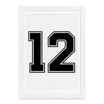 12 Number - Framed poster (27 × 37 cm) - white - Front