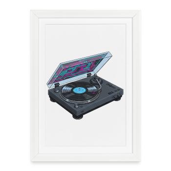 Platines modernes Disques vinyles Vinyl Music Z - Affiche encadrée (27 × 37 cm) - blanc - Devant
