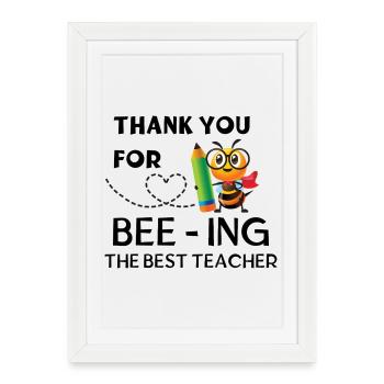 Merci d’être la meilleure enseignante - Affiche encadrée (27 × 37 cm) - blanc - Devant