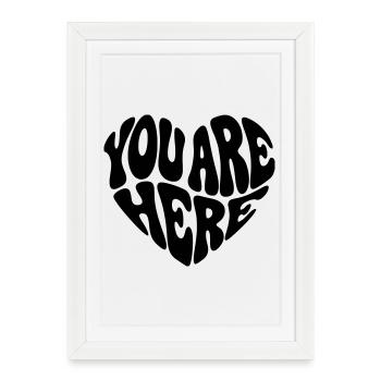 In My Heart - Valentine Retro Quote - Framed poster (27 × 37 cm) - white - Front