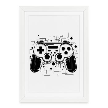 Game Controllers - Framed poster (27 × 37 cm) - white - Front