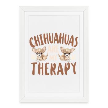 Chihuahua Chihuahueño Chihuahuas - Affiche encadrée (27 × 37 cm) - blanc - Devant