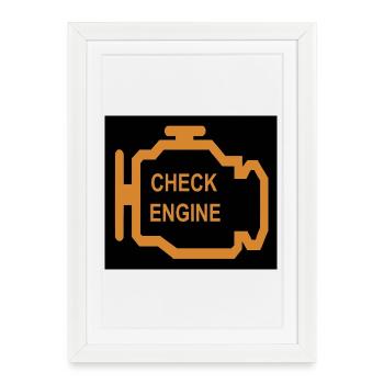 Check Engine Icon in Orange - Framed poster (27 × 37 cm) - white - Front