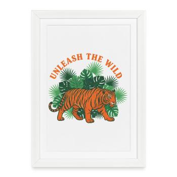 Unleash The Wild Tiger Jungle - Framed poster (27 × 37 cm) - white - Front