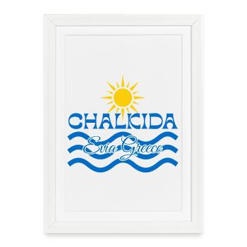 Vagues de Soleil de Chalkida - Affiche encadrée (27 × 37 cm) - blanc - Devant
