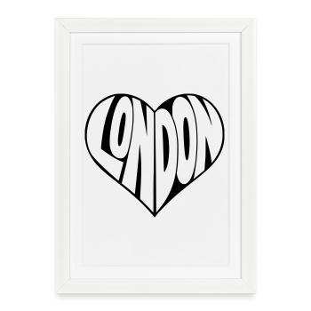 London Heart Design - Affiche encadrée (27 × 37 cm) - blanc - Devant
