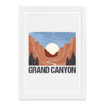 Randonnée au parc national du Grand Canyon - Affiche encadrée (27 × 37 cm) - blanc - Devant
