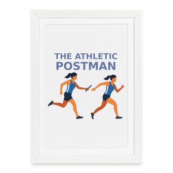 Athletic Postman Relay Race - Framed poster (27 × 37 cm) - white - Front