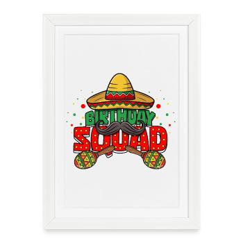Équipe d’anniversaire Cinco de Mayo Mexican - Affiche encadrée (27 × 37 cm) - blanc - Devant
