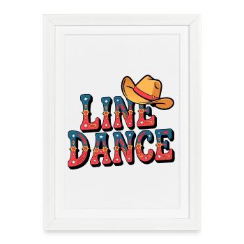 Lone Dance Cowboy Text with Hat - Framed poster (27 × 37 cm) - white - Front