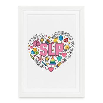 orthophonie orthophoniste orthophoniste - Affiche encadrée (27 × 37 cm) - blanc - Devant