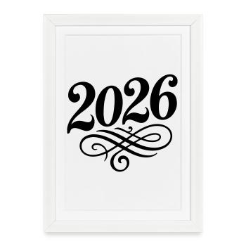 2026 year - Framed poster (27 × 37 cm) - white - Front