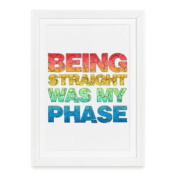 Être hétéro était ma phase de design rétro LGBTQ - Affiche encadrée (27 × 37 cm) - blanc - Devant