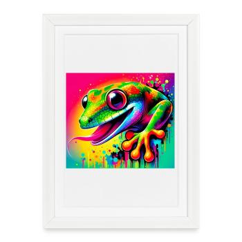 Gecko - Affiche encadrée (27 × 37 cm) - blanc - Devant