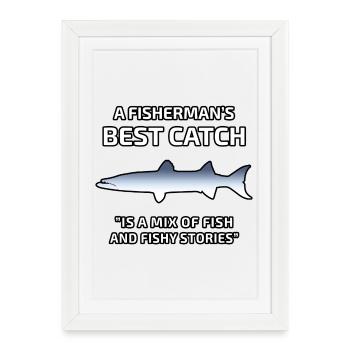 The fisherman's best catch - Framed poster (27 × 37 cm) - white - Front