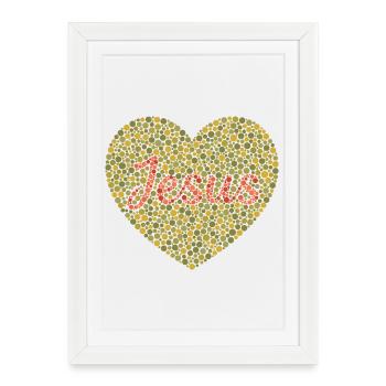 Jésus t’aime | Foi | Don - Affiche encadrée (27 × 37 cm) - blanc - Devant
