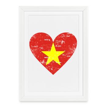 Cœur du Vietnam utilisé - Affiche encadrée (27 × 37 cm) - blanc - Devant