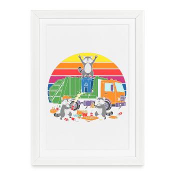 Recycling robbers in the rainbow - Framed poster (27 × 37 cm) - white - Front