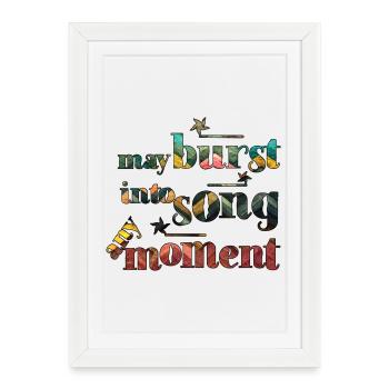 Peut éclater en chant à tout moment - Affiche encadrée (27 × 37 cm) - blanc - Devant
