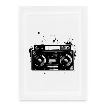 Hip Hop Sketch - Framed poster (27 × 37 cm) - white - Front