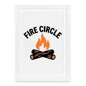 Campfire Fire Pit Camping Boy Scout - Framed poster (27 × 37 cm) - white - Front