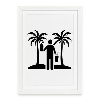 Holiday Symbol Beach Icon Booze - Framed poster (27 × 37 cm) - white - Front