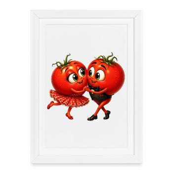 Danseuse de la tomate - Affiche encadrée (27 × 37 cm) - blanc - Devant