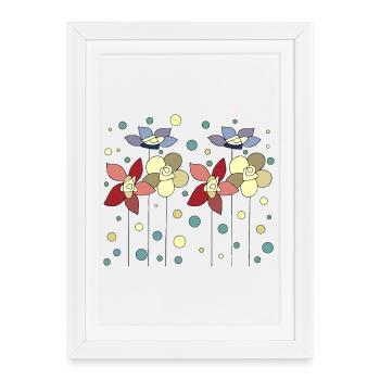 Fleur - Affiche encadrée (27 × 37 cm) - blanc - Devant
