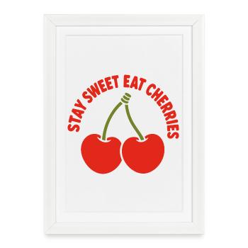 Typographie circulaire du Cherry Duo - Affiche encadrée (27 × 37 cm) - blanc - Devant