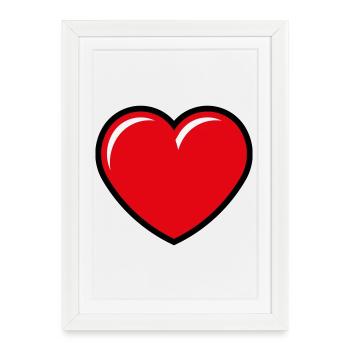 Cœur / Cœur (Amour / Symbole / 3C) - Affiche encadrée (27 × 37 cm) - blanc - Devant