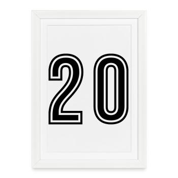 20 Symbole numérique - Affiche encadrée (27 × 37 cm) - blanc - Devant