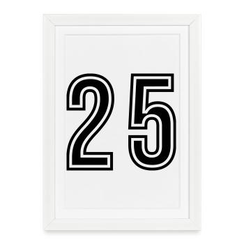 25 Symbole numérique - Affiche encadrée (27 × 37 cm) - blanc - Devant