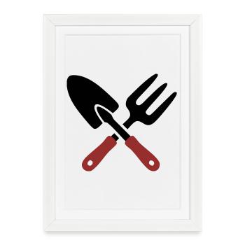 Gartenwerkzeug Schaufel Icon - Gerahmtes Poster (27 × 37 cm) - Weiß - Vorne