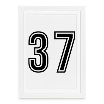 Symbole numérique 37 - Affiche encadrée (27 × 37 cm) - blanc - Devant