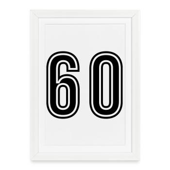 Symbole du chiffre 60 - Affiche encadrée (27 × 37 cm) - blanc - Devant