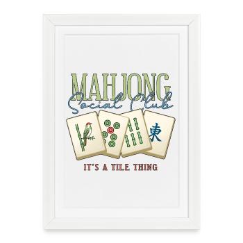 Mahjong Social Club Club Tile Thing - Framed poster (27 × 37 cm) - white - Front