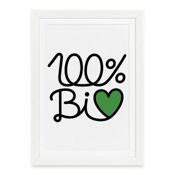 100% BiO – Green Heart Illustration - Framed poster (27 × 37 cm) - white - Front