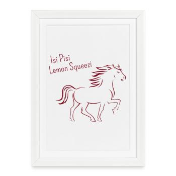 Isi Pisi Lemon Squeezi Bourgogne par Maison Bichon - Affiche encadrée (27 × 37 cm) - blanc - Devant