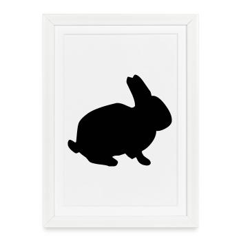 Bunny - Affiche encadrée (27 × 37 cm) - blanc - Devant
