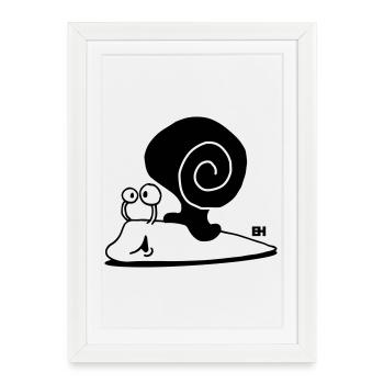 Snail - Framed poster (27 × 37 cm) - white - Front