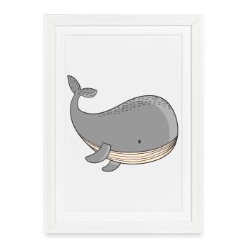 Baleine - Affiche encadrée (27 × 37 cm) - blanc - Devant