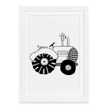 Chic tractor - tractors - tractor - Bulldog - Framed poster (27 × 37 cm) - white - Front
