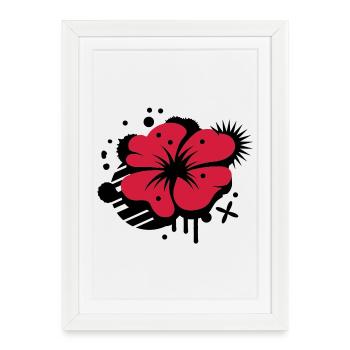 A poppy as a graffiti - Framed poster (27 × 37 cm) - white - Front