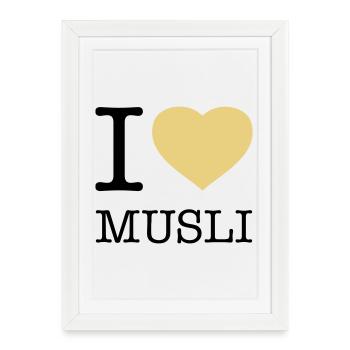 J’AIME MUESLI Muesli - Affiche encadrée (27 × 37 cm) - blanc - Devant