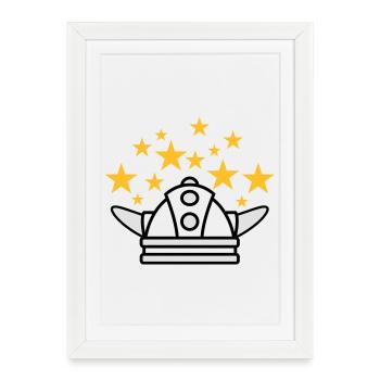 Casque de Viking - Affiche encadrée (27 × 37 cm) - blanc - Devant