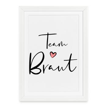 Team bride heart hen party gift - Framed poster (27 × 37 cm) - white - Front