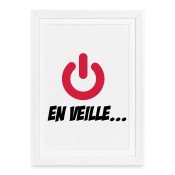En veille - Affiche encadrée (27 × 37 cm) - blanc - Devant